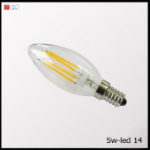 На фотографии Лампочка Светодиодная SW-LED LAMP E14 из раздела Светодиодные цвет корпуса Металический на  источника света