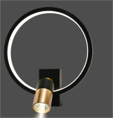 На фотографии Светильник светодиодный SY-16076/1+1 BK+FGD из раздела Потолочные цвет корпуса Чёрный на 2 источника света