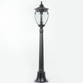 На фотографии Садово - парковый светильник KX-13907/P1 BK из раздела Столбы цвет корпуса Чёрный на 1 источника света