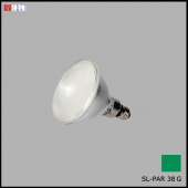 На фотографии Лампочка светодиодная SL-PAR 38 GN зеленая из раздела Светодиодные цвет корпуса  на  источника света