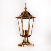 На фотографії Садово-парковий світильник KX-10402 Clear+Bronze з розділу Стовбчики колір корпусу Антична бронза на 1 джерела світла