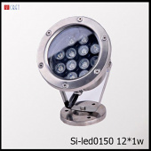 На фотографії Світильник світлодіодний  SI-CBLED0150 12*1W з розділу Прожектори світлодіодні колір корпусу Світло сталевий на 12 джерела світла