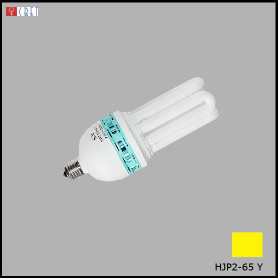 На фотографії Лампа енергосберігаюча HJP2-65 YL жовта з розділу Енергосберегаючі КЛЛ колір корпусу  на  джерела світла