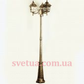 На фотографии Садово - парковый светильник KX-029-1/P3 Bronze из раздела Столбы цвет корпуса Бронзовый на 3 источника света