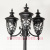 На фотографии Садово - парковый светильник KX-4101 BK  из раздела Столбы цвет корпуса Черный на 3 источника света