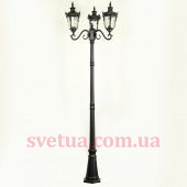 На фотографии Садово - парковый светильник KX-12902M/P3 BK из раздела Столбы цвет корпуса Черный на 3 источника света