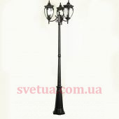 На фотографии Садово - парковый светильник KX-13908/P3 BK из раздела Столбы цвет корпуса Черный на 3 источника света