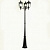 На фотографии Садово - парковый светильник KX-13908/P3 BK из раздела Столбы цвет корпуса Чёрный на 3 источника света