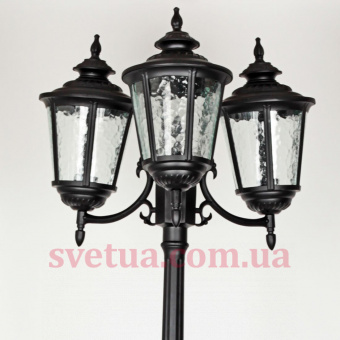 На фотографии Садово - парковый светильник KX-4901 BK  из раздела Столбы цвет корпуса Черный на 3 источника света