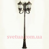 На фотографии Садово - парковый светильник KX-015-6M/P3 BK+BG из раздела Столбы цвет корпуса Черный на 3 источника света