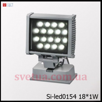 На фотографии Технический светильник Прожектор SI-CBLED0154 18*1W WHITE из раздела Прожекторы светодиодные цвет корпуса Серый на 18 источника света