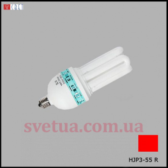 Лампа енергосберігаюча HJP3-55 RD червона фото