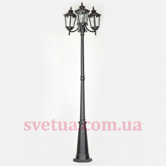 На фотографии Садово - парковый светильник KX-4901 BK  из раздела Столбы цвет корпуса Черный на 3 источника света